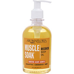 MUSCLE SOAK by Aromafloria-RECOVER BODY OIL 8 OZ BLEND OF EUCALYPTUS, PEPPERMINT, AND LEMONGRASS