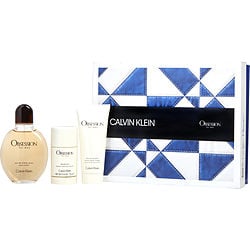 OBSESSION by Calvin Klein - EDT SPRAY 4 OZ & AFTERSHAVE BALM ALCOHOL FREE 3.4 OZ & DEODORANT STICK ALCOHOL FREE 2.6 OZ