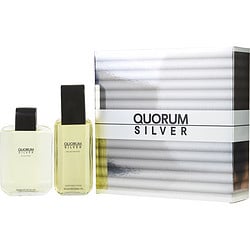 QUORUM SILVER by Antonio Puig - EDT SPRAY 3.4 OZ & AFTERSHAVE 3.4 OZ
