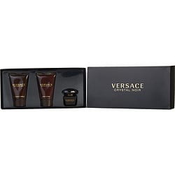 VERSACE CRYSTAL NOIR by Gianni Versace - EDT 0.17 OZ MINI & BODY LOTION 0.8 OZ & SHOWER GEL 0.8 OZ