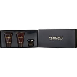 VERSACE CRYSTAL NOIR by Gianni Versace-EDT 0.17 OZ MINI & BODY LOTION 0.8 OZ & SHOWER GEL 0.8 OZ