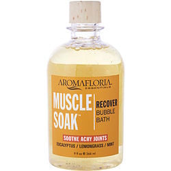 MUSCLE SOAK by Aromafloria-FOAMING BUBBLE BATH 9 OZ BLEND OF EUCALYPTUS, PEPPERMINT, LEMONGRASS