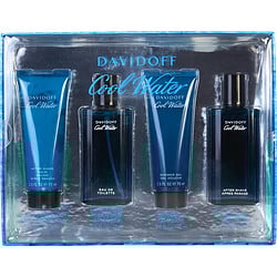 COOL WATER by Davidoff - EDT SPRAY 2.5 OZ & AFTERSHAVE 2.5 OZ & AFTERSHAVE BALM 2.5 OZ & SHOWER GEL 2.5 OZ