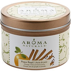 PEACE PEARL AROMATHERAPY by Peace Pearl Aromatherapy - ONE 2.5x1.75 inch TIN SOY AROMATHERAPY CANDLE.  COMBINES THE ESSENTIAL OILS OF ORANGE, CLOVE & CINNAMON TO CREATE A WARM AND COMFORTABLE ATMOSPHERE.  BURNS APPROX. 15 HRS.