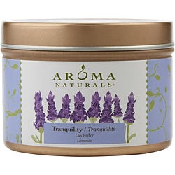 TRANQUILITY AROMATHERAPY by Tranquility Aromatherapy-ONE 2.8oz SMALL SOY TO GO TIN  AROMATHERAPY CANDLE.  THE ESSENTIAL OIL OF LAVENDER IS KNOWN FOR ITS CALMING AND HEALING BENEFITS.  BURNS APPROX. 15 HRS.