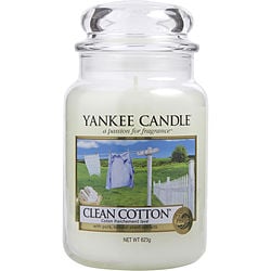 YANKEE CANDLE by Yankee Candle - CLEAN COTTON SCENTED LARGE JAR 22 OZ