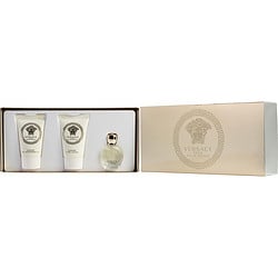 VERSACE EROS POUR FEMME by Gianni Versace-EAU DE PARFUM 0.17 OZ MINI & BODY LOTION 0.8 OZ & SHOWER GEL 0.8 OZ
