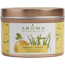 AMBIANCE AROMATHERAPY by Ambiance Aromatherapy - ONE 2.5x1.75 inch TIN SOY AROMATHERAPY CANDLE.  COMBINES THE ESSENTIAL OILS OF ORANGE & LEMONGRASS.  BURNS APPROX. 15 HRS