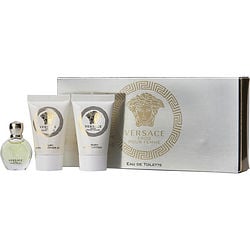 VERSACE EROS POUR FEMME by Gianni Versace-EDT SPRAY 0.17 OZ MINI & BODY LOTION 0.8 OZ & SHOWER GEL 0.8 OZ