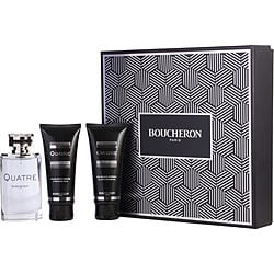 BOUCHERON QUATRE by Boucheron - EDT SPRAY 3.3 OZ & AFTERSHAVE 3.3 OZ & SHOWER GEL 3.3 OZ
