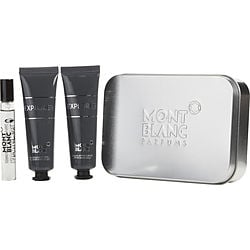 MONT BLANC EXPLORER by Mont Blanc - EAU DE PARFUM 0.25 OZ MINI & AFTERSHAVE BALM 1 OZ & SHOWER GEL 1 OZ & TRAVEL POUCH