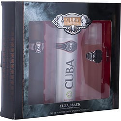 CUBA BLACK by Cuba-EDT SPRAY 3.3 OZ & AFTERSHAVE SPRAY 3.3 OZ & BODY SPRAY 6.6 OZ