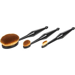 Qentissi by Qentessi - Make Up Oval Brush Set: Small Straight Shaped Brush + Medium Oval Shaped Brush + Large Oval Shaped Brush -- 3pcs