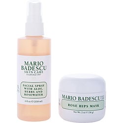 Mario Badescu by Mario Badescu - Rose Mask & Mist Duo Set: Facial Spray With Aloe, Herbs And Rosewater 4oz + Rose Hips Mask 2oz  --2pcs