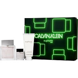 EUPHORIA MEN by Calvin Klein - EDT SPRAY 3.3 OZ & AFTERSHAVE BALM 3.3 OZ & EDT SPRAY 0.5 OZ