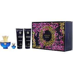 VERSACE DYLAN BLUE by Gianni Versace-EAU DE PARFUM SPRAY 3.4 OZ & BODY LOTION 3.4 OZ & SHOWER GEL 3.4 OZ & EAU DE PARFUM 0.17 OZ MINI