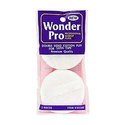 Wonder by Wonder-Pro Double Sided Cotton Puff With Satin Tape --2ct