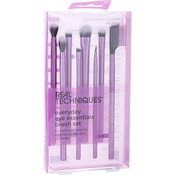Real Techniques by Real Techniques - Technique Everyday Eye Essentials Set: Shading Brush + Crease Brush + Defining Crease + Definer + Smudge + Medium Shadow Brush + Lash Separator + Fine Liner Brush --8pcs