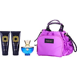 VERSACE DYLAN BLUE by Gianni Versace-EAU DE PARFUM SPRAY 3.4 OZ & BODY LOTION 3.4 OZ & SHOWER GEL 3.4 OZ & MAKEUP CASE