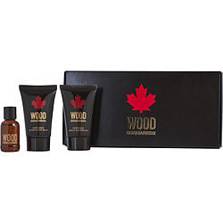 DSQUARED2 WOOD by Dsquared2-EDT SPRAY 0.17 OZ & AFTERSHAVE BALM 0.8 OZ & SHOWER GEL 0.8 OZ