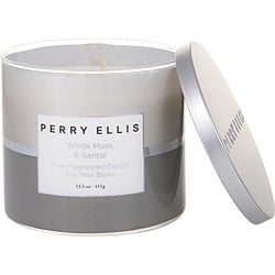 PERRY ELLIS WHITE MUSK & SANTAL by Perry Ellis-SCENTED CANDLE 14.5 OZ