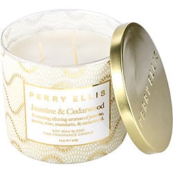 PERRY ELLIS JASMINE & CEDARWOOD by Perry Ellis-SCENTED CANDLE 14.5 OZ