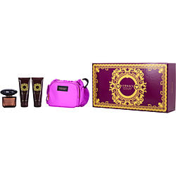 VERSACE CRYSTAL NOIR by Gianni Versace-EDT SPRAY 3 OZ & BODY LOTION 3.4 OZ & SHOWER GEL 3.4 OZ & CLUTCH