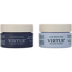 VIRTUE by Virtue - HAIR & SCALP RESET DUO- EXFOLIATING TREATMENT 0.5 OZ & TREATMENT MASK 0.5 OZ