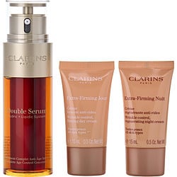 Clarins by Clarins-Double Serum 50ml + Extra-Firming Day Cream AST 15ml + Extra-Firming Night Cream AST 15ml + Double Serum Eye Sachet 0.9ml --4pcs