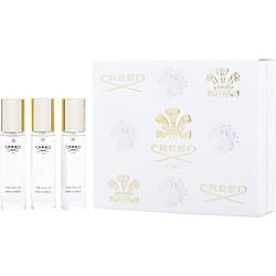 CREED TRAVEL VARIETY by Creed - 3 PIECE WOMENS VARIETY WITH AVENTUS FOR HER & LOVE IN WHTE & WIND FLOWERS AND ALL ARE 0.33 OZ TRAVEL SPRAYS