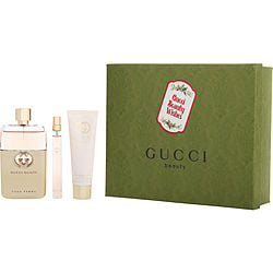 GUCCI GUILTY POUR FEMME by Gucci-EAU DE PARFUM SPRAY 3 OZ & BODY LOTION 1.6 OZ & EAU DE PARFUM SPRAY 0.33 OZ MINI