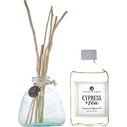 CYPRESS & SEA by Northern Lights-FRAGRANCE DIFFUSER OIL 6 OZ & 6X WILLOW REEDS & DIFFUSER BOTTLE