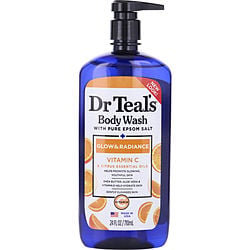 Dr. Teal's by Dr. Teal's-Body Wash with Pure Epsom Salt - Glow & Radiance with Vitamin C & Citrus Essential Oils --710ml/24oz