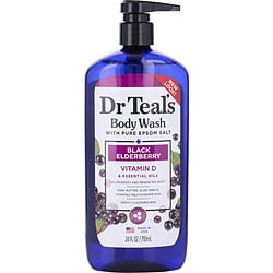 Dr. Teal's by Dr. Teal's-Body Wash with Pure Epsom Salt - Black Elderberry with Vitamin D & Essential Oils --710ml/24oz