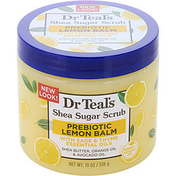 Dr. Teal's by Dr. Teal's-Shea Sugar Scrub - Prebiotic Lemon Balm with Sage & Thyme Essential Oils --538g/19oz