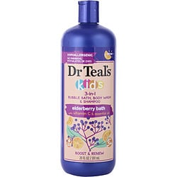 Dr. Teal's by Dr. Teal's-Kids 3-in-1 Bubble Bath, Body Wash & Shampoo Eldeberry Bath with Vitamin & Essential Oils --591ml/20oz