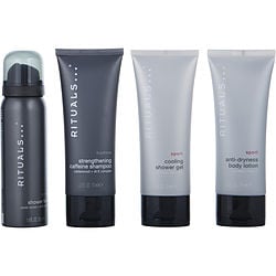 Rituals by Rituals - Rituals Homme Set: Shower Foam 1.7oz + Strenghtening Caffeine Shampoo 2.3oz + Sport Anti Dry Body Lotion 2.3oz + Sport Cooling Shower Gel 2.3oz --4pcs
