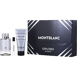MONT BLANC EXPLORER PLATINUM by Mont Blanc - EAU DE PARFUM SPRAY 3.3 OZ & SHOWER GEL 3.3 OZ & EAU DE PARFUM SPRAY 0.25 OZ MINI