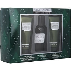GREY FLANNEL by Geoffrey Beene - EDT SPRAY 4 OZ & AFTERSHAVE BALM 3.4 OZ & HAIR & BODY WASH 3.4 OZ
