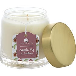 CELESTE FIG & MELON by Northern Lights-SCENTED SOY GLASS CANDLE 10 OZ