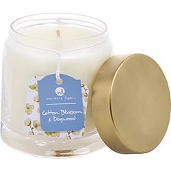 COTTON BLOSSOM & DOGWOOD by Northern Lights - SCENTED SOY GLASS CANDLE 10 OZ
