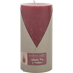 CELESTE FIG & MELON by Northern Lights - ONE 3X6 INCH PILLAR CANDLE.  BURNS APPROX. 100 HRS.
