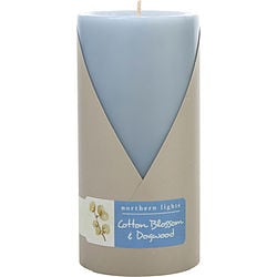 COTTON BLOSSOM & DOGWOOD by Northern Lights - ONE 3X6 INCH PILLAR CANDLE.  BURNS APPROX. 100 HRS.