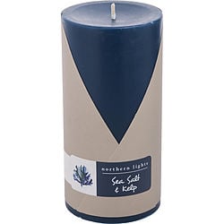 SEA SALT & KELP by Northern Lights - ONE 3X6 INCH PILLAR CANDLE.  BURNS APPROX. 100 HRS.