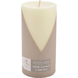 WHITE CURRANT & JASMINE by Northern Lights-ONE 3X6 INCH PILLAR CANDLE.  BURNS APPROX. 100 HRS.