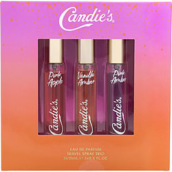 CANDIES VARIETY by Candies-TRAVEL SPRAY TRIO WITH PINK AMBER & PINK APPLE & VANILLA AMBER AND ALL ARE EAU DE PARFUM SPRAY 0.5 OZ