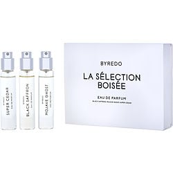 BYREDO VARIETY by Byredo-3 PIECE SET WITH BLACK SAFFRON & MOJAVE GHOST & SUPER CEDAR AND ALL ARE EAU DE PARFUM SPRAY 0.41 OZ MINI