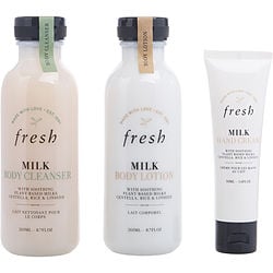 Fresh by Fresh-Head To Toe Nourishing Trio Set: Milk Body Cleanser 260ml/8.7oz + Milk Body Lotion 260ml/8.7oz + Milk Hand Cream 50ml/1.7oz --3pcs