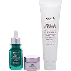 Fresh by Fresh - Hydration Boost Trio Set: Soy Cleanser 150ml + Tea Elixir 30ml + Rose Face Cream 15ml --3pcs
