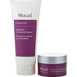 Murad by Murad - Smooth + Replenish Set: AHA/BHA Cleanser 200ml + Nutrient Charged Water Gel 50ml --2pcs